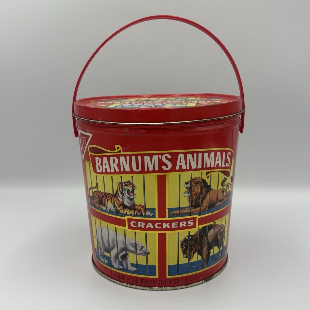 Vintage Ringling Bros Barnum And Bailey Circus World Souvenir Tin Animal Cracker